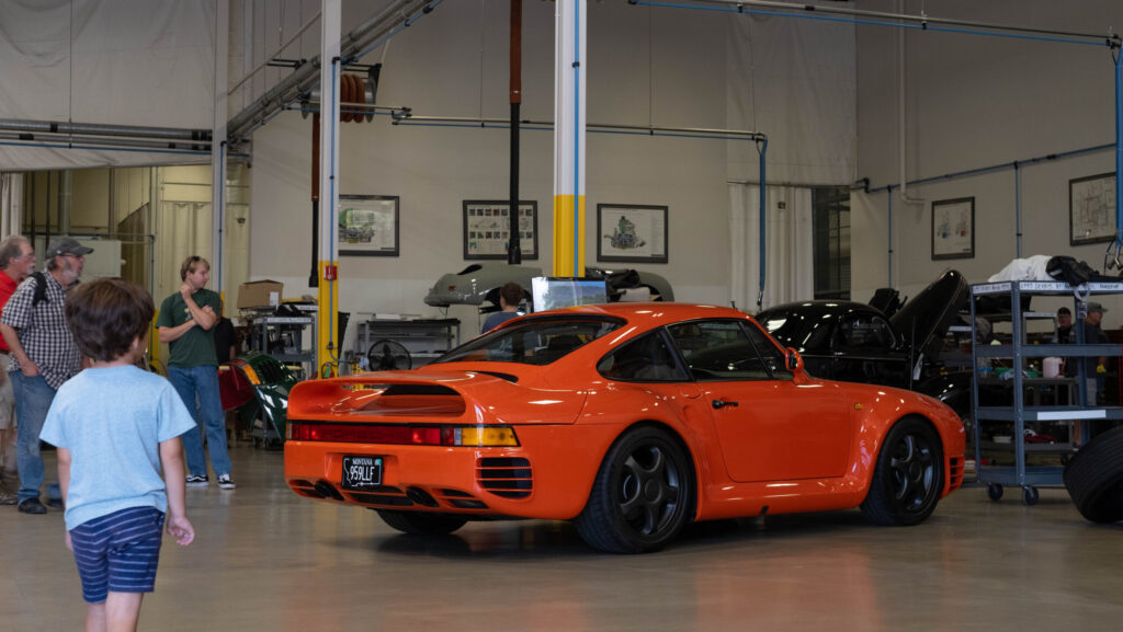 Orange Porsche 959 at Canepa